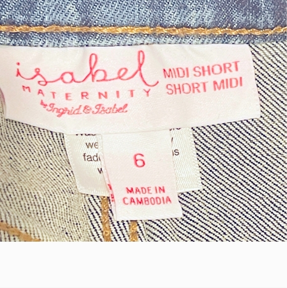 Under Belly Maternity Jean Shorts - Isabel Maternity by Ingrid & Isabel Dark M - Picture 2 of 3
